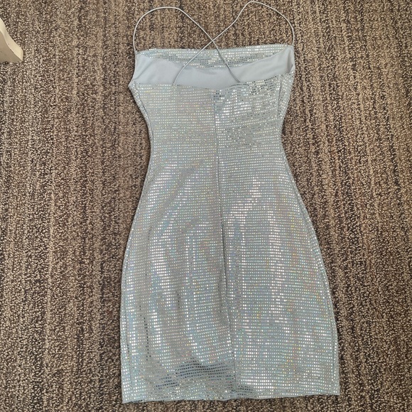 Light Blue Sequence Dress, Mini dress, brand new and in great condition - Picture 3 of 5